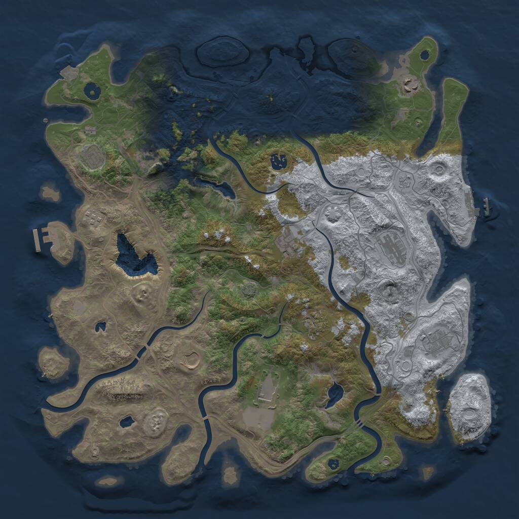 Rust Map: Procedural Map, Size: 4600, Seed: 1762124745, 17 Monuments