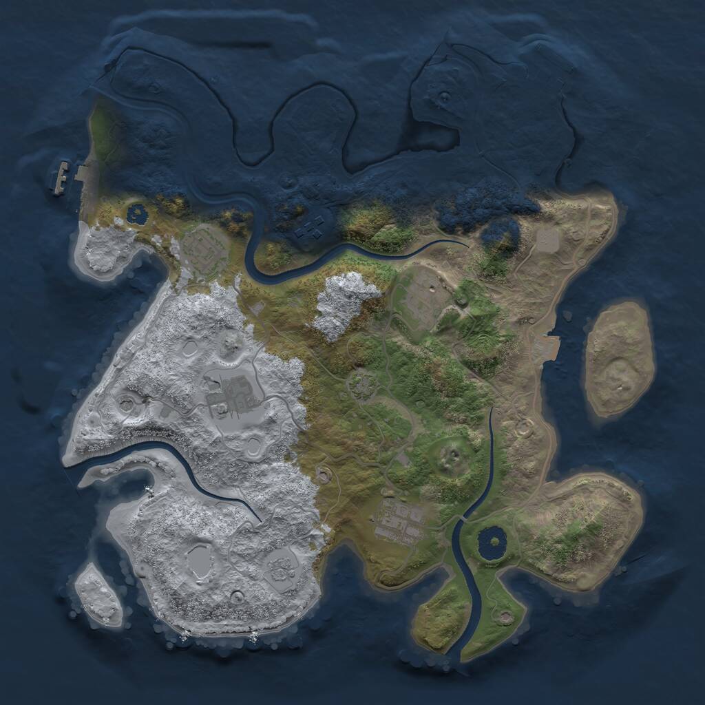 Rust Map: Procedural Map, Size: 3300, Seed: 1513115121, 11 Monuments