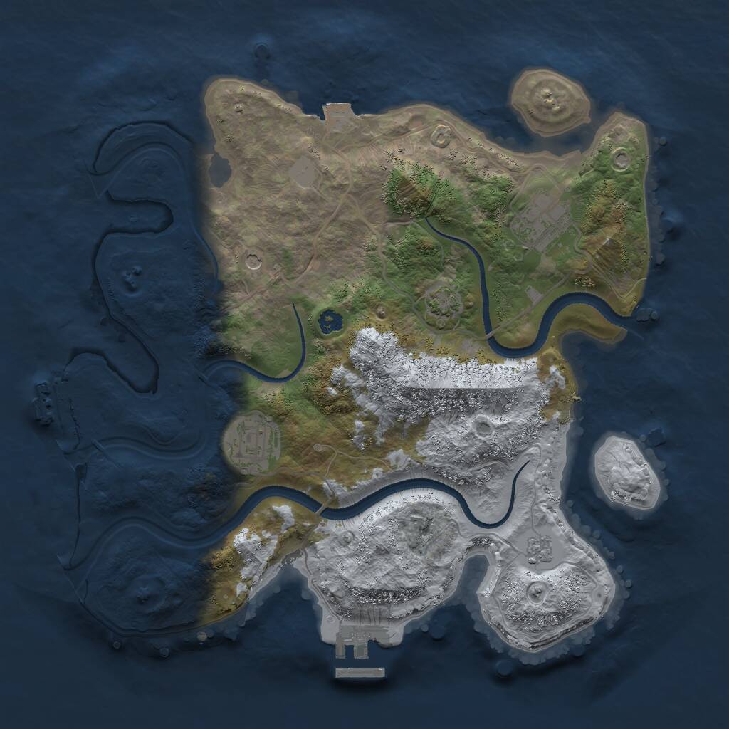 Rust Map: Procedural Map, Size: 3000, Seed: 820067265, 8 Monuments