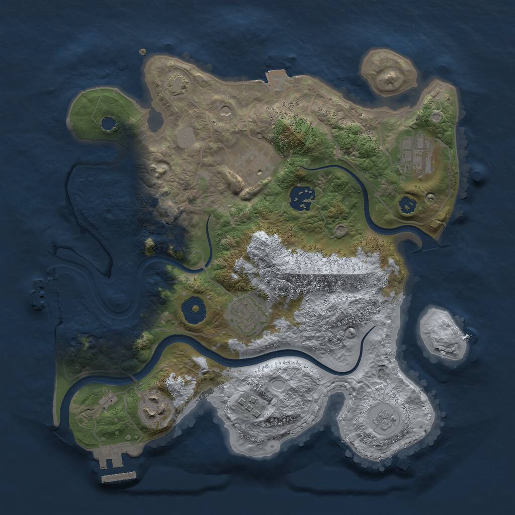 Rust Map: Procedural Map, Size: 3000, Seed: 820067265, 12 Monuments