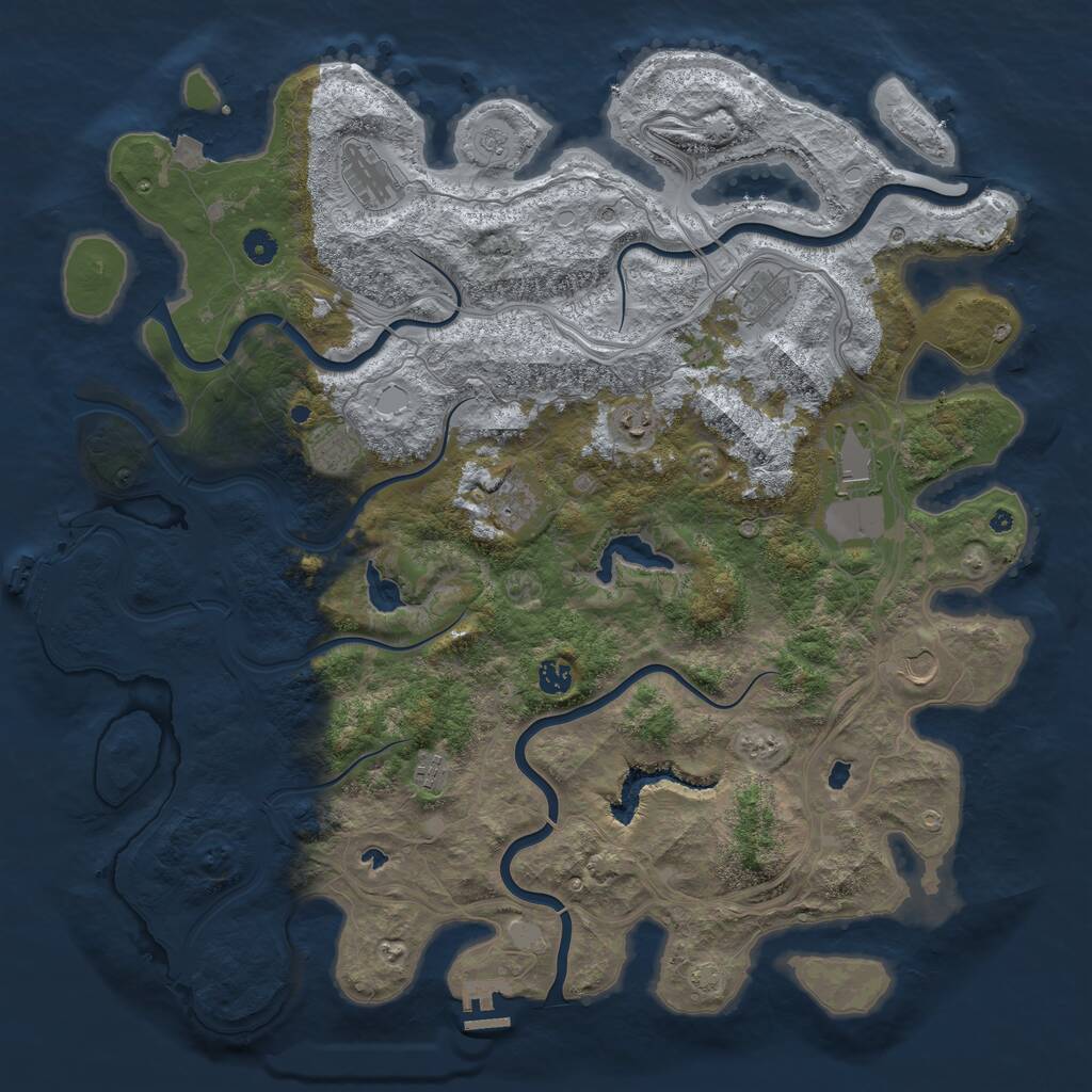 Rust Map: Procedural Map, Size: 4790, Seed: 1, 15 Monuments