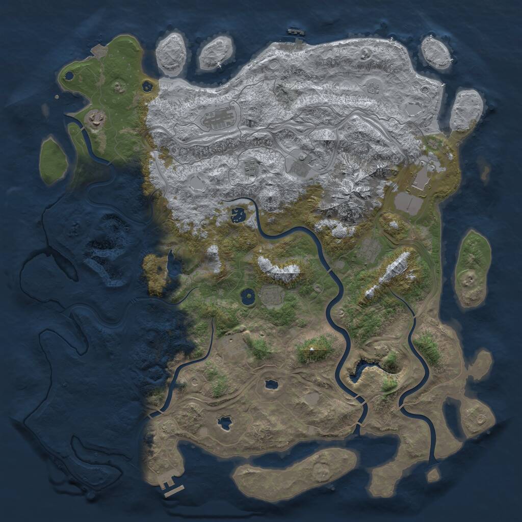 Rust Map: Procedural Map, Size: 5000, Seed: 822826393, 15 Monuments