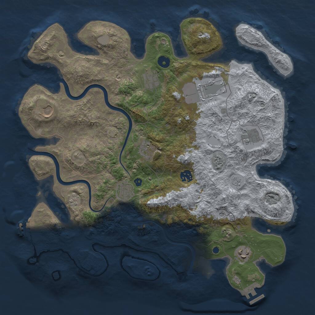Rust Map: Procedural Map, Size: 3900, Seed: 1427820658, 15 Monuments