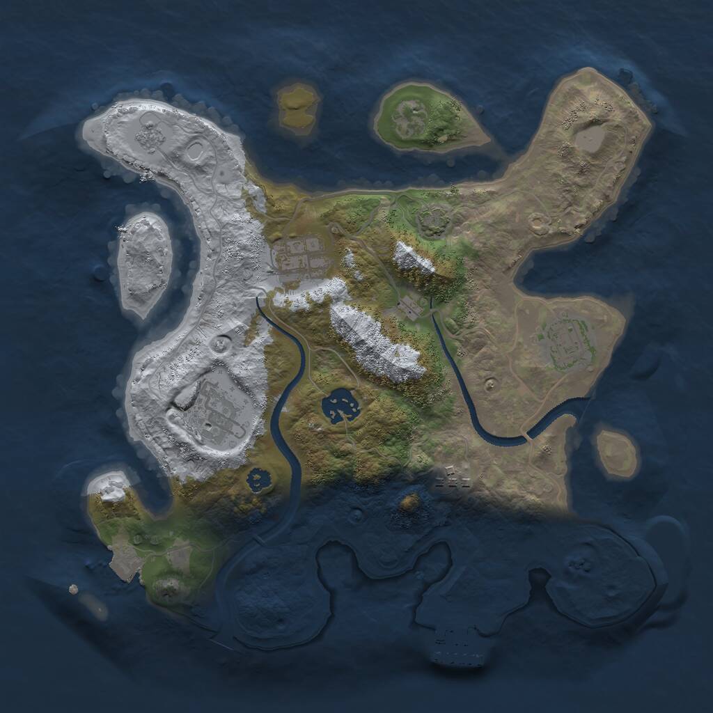 Rust Map: Procedural Map, Size: 3000, Seed: 29021, 9 Monuments