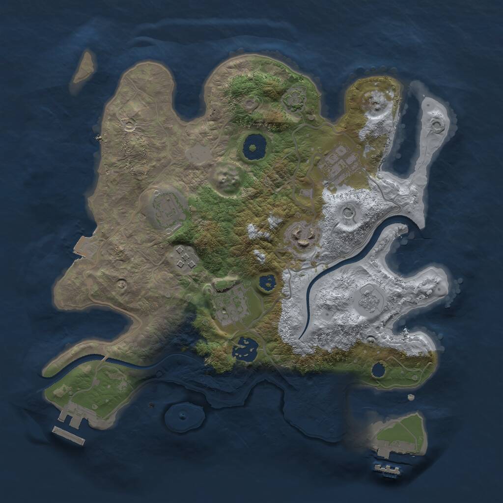 Rust Map: Procedural Map, Size: 3000, Seed: 26880, 12 Monuments