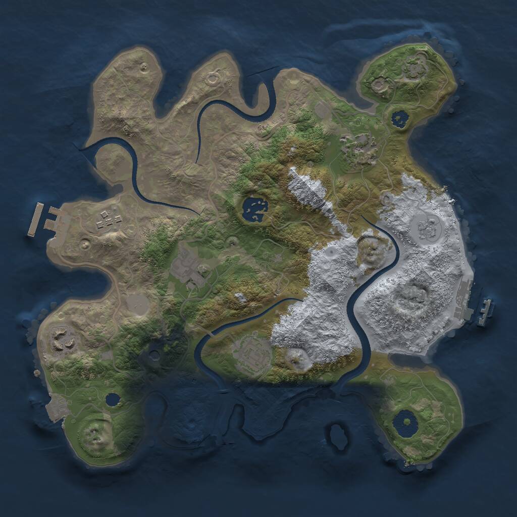 Rust Map: Procedural Map, Size: 3000, Seed: 391781893, 12 Monuments