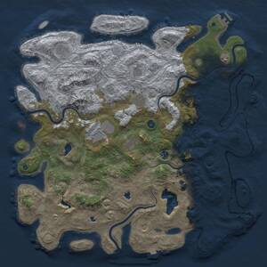 Thumbnail Rust Map: Procedural Map, Size: 5000, Seed: 7736490, 16 Monuments