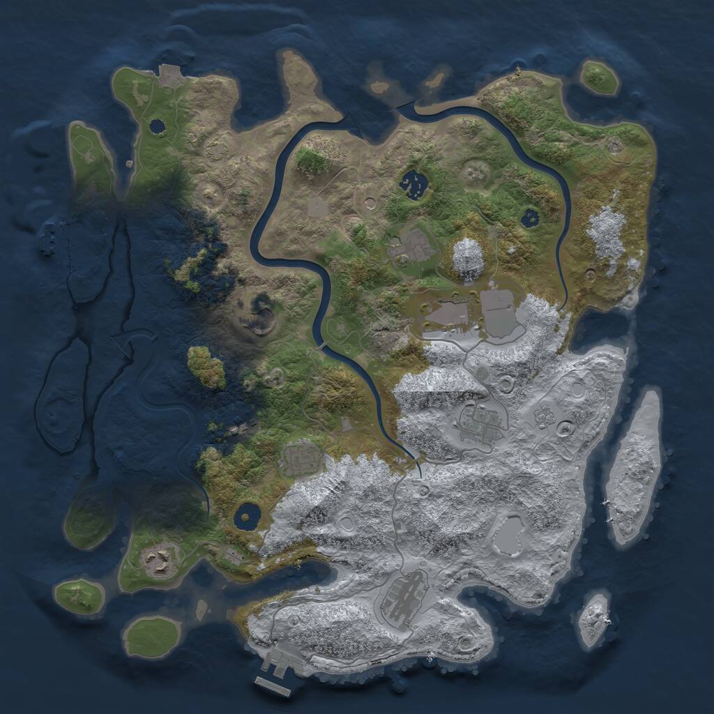 Rust Map: Procedural Map, Size: 3900, Seed: 50964, 15 Monuments