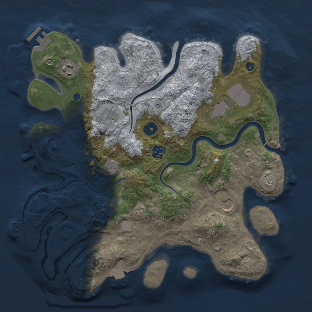 Rust Map: Procedural Map, Size: 3500, Seed: 7101997, 12 Monuments