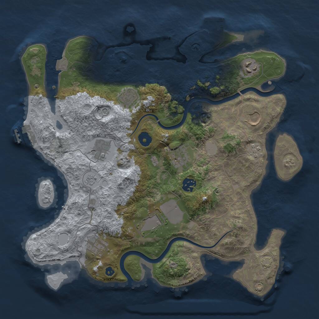 Rust Map: Procedural Map, Size: 3500, Seed: 66137777, 15 Monuments