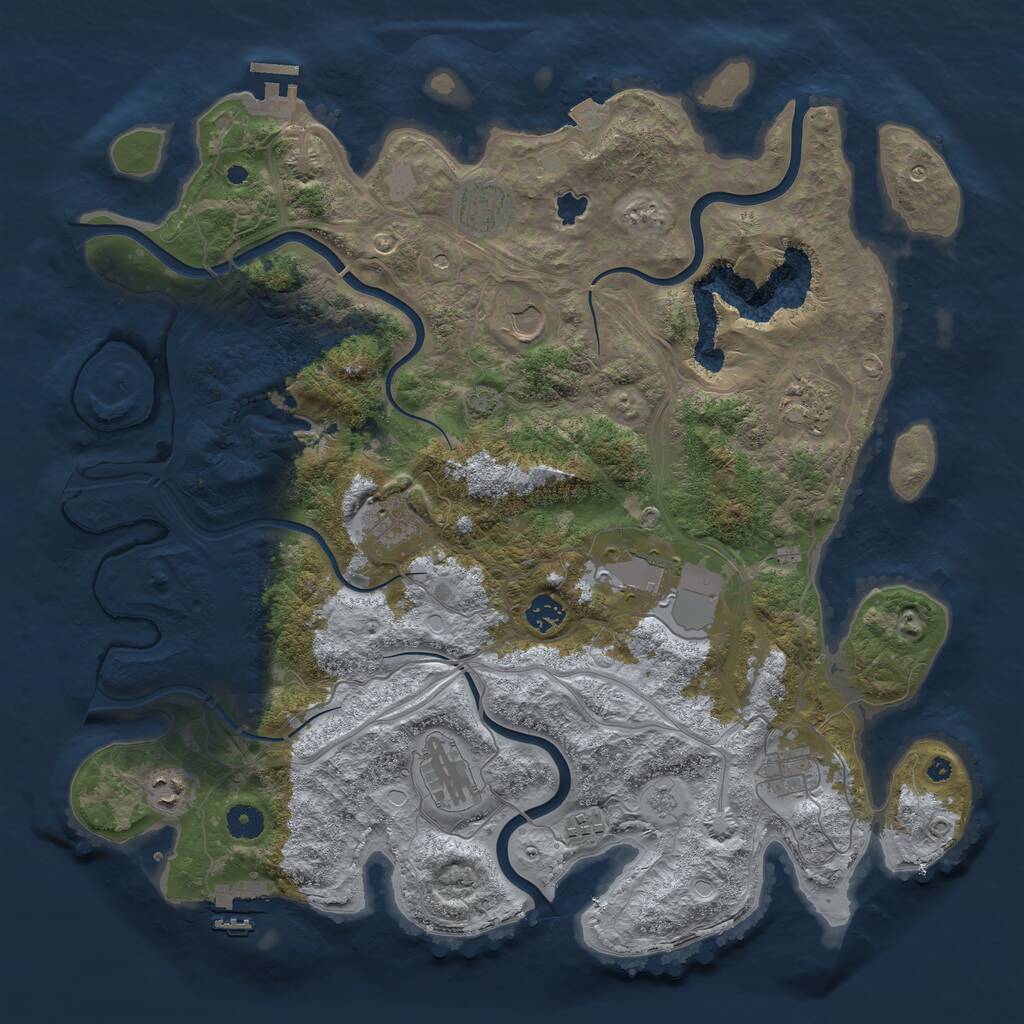 Rust Map: Procedural Map, Size: 4250, Seed: 1580132874, 16 Monuments