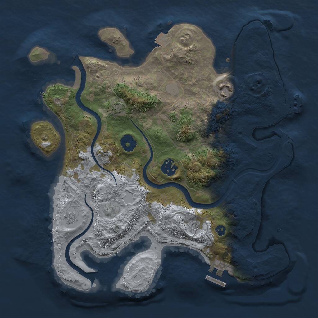 Rust Map: Procedural Map, Size: 3000, Seed: 4028, 8 Monuments
