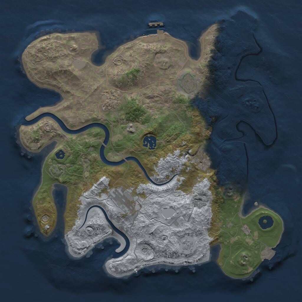 Rust Map: Procedural Map, Size: 3250, Seed: 1176911283, 11 Monuments