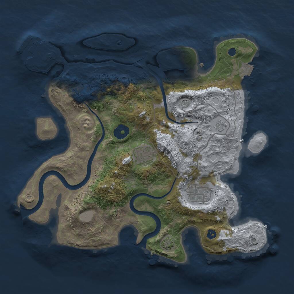 Rust Map: Procedural Map, Size: 3000, Seed: 16740, 7 Monuments