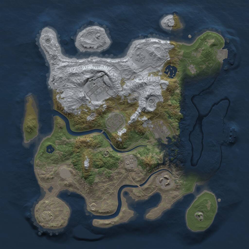 Rust Map: Procedural Map, Size: 3000, Seed: 8474, 11 Monuments