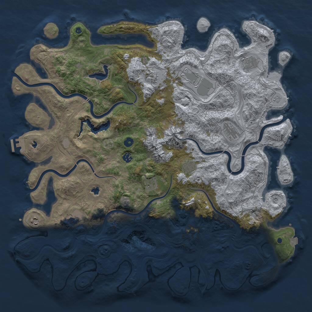 Rust Map: Procedural Map, Size: 5000, Seed: 2039614872, 15 Monuments