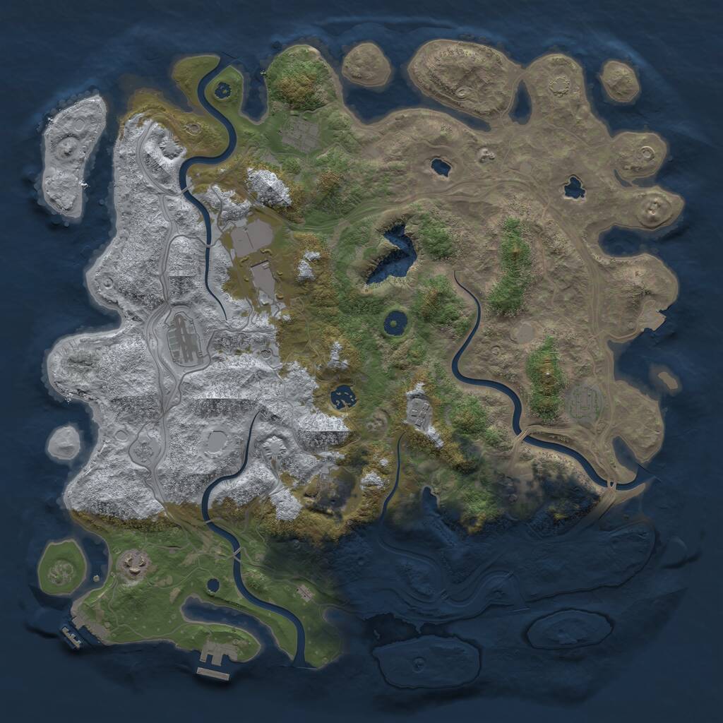 Rust Map: Procedural Map, Size: 4500, Seed: 508443120, 15 Monuments