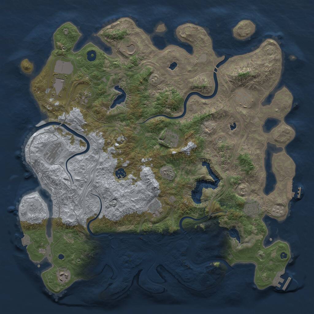 Rust Map: Procedural Map, Size: 4500, Seed: 1313915754, 17 Monuments