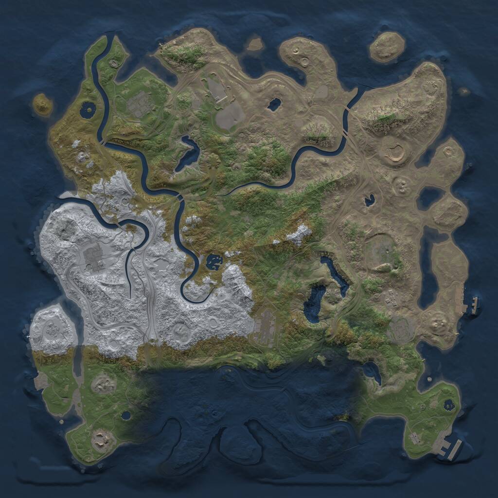 Rust Map: Procedural Map, Size: 4500, Seed: 1313915754, 16 Monuments