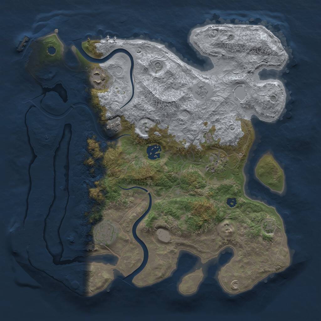 Rust Map: Procedural Map, Size: 3200, Seed: 604, 11 Monuments