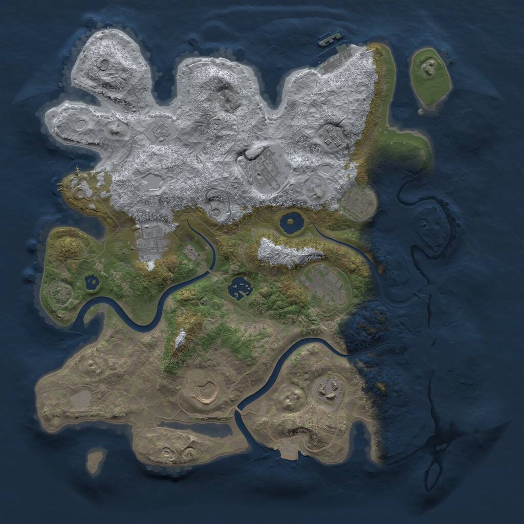 Rust Map: Procedural Map, Size: 3500, Seed: 769823908, 14 Monuments