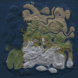 Thumbnail Rust Map: Procedural Map, Size: 4000, Seed: 354173451, 14 Monuments