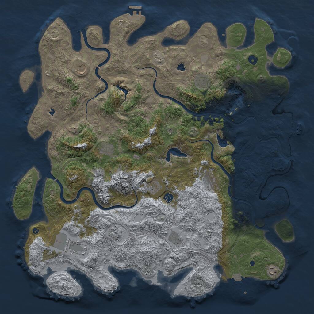Rust Map: Procedural Map, Size: 5000, Seed: 662735024, 17 Monuments