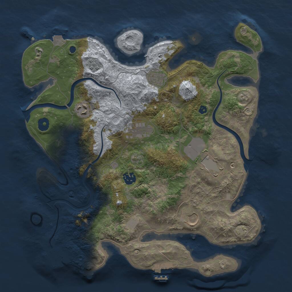 Rust Map: Procedural Map, Size: 3500, Seed: 1595363505, 12 Monuments