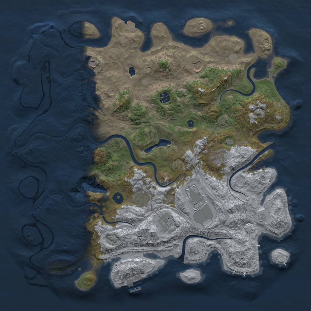 Rust Map: Procedural Map, Size: 4300, Seed: 745345679, 13 Monuments