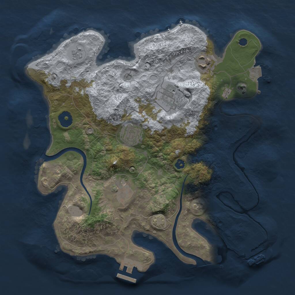 Rust Map: Procedural Map, Size: 3000, Seed: 821195193, 10 Monuments