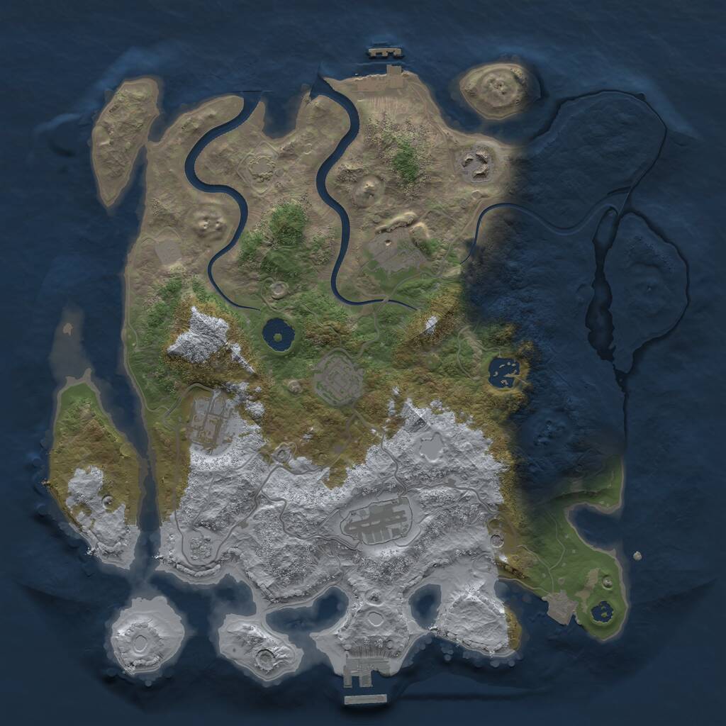 Rust Map: Procedural Map, Size: 3450, Seed: 132768, 12 Monuments