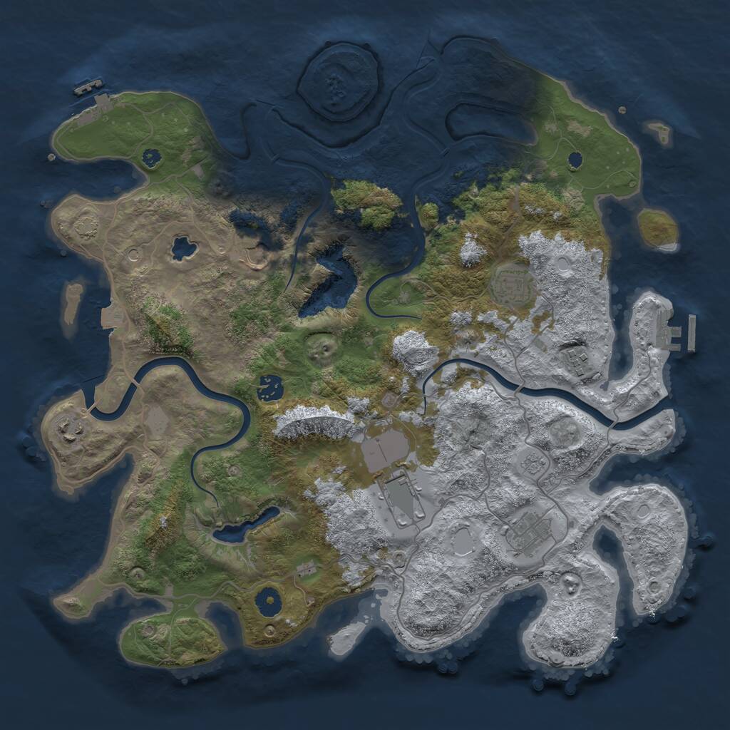 Rust Map: Procedural Map, Size: 4000, Seed: 1654427946, 13 Monuments