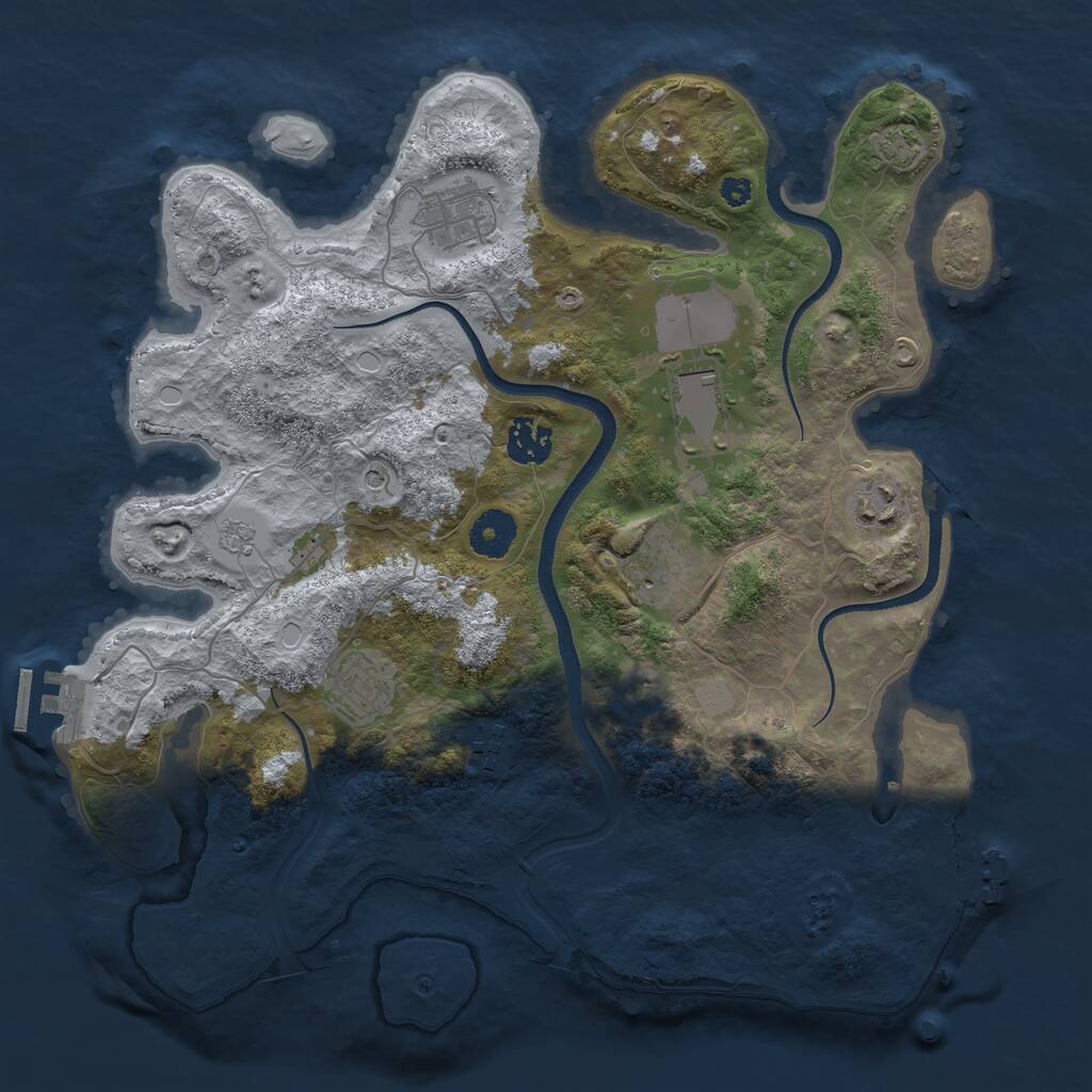 Rust Map: Procedural Map, Size: 3500, Seed: 1685141892, 13 Monuments