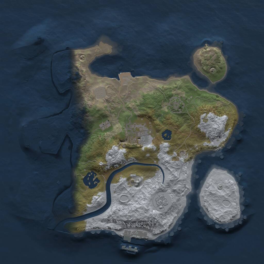 Rust Map: Procedural Map, Size: 2500, Seed: 1918961327, 7 Monuments