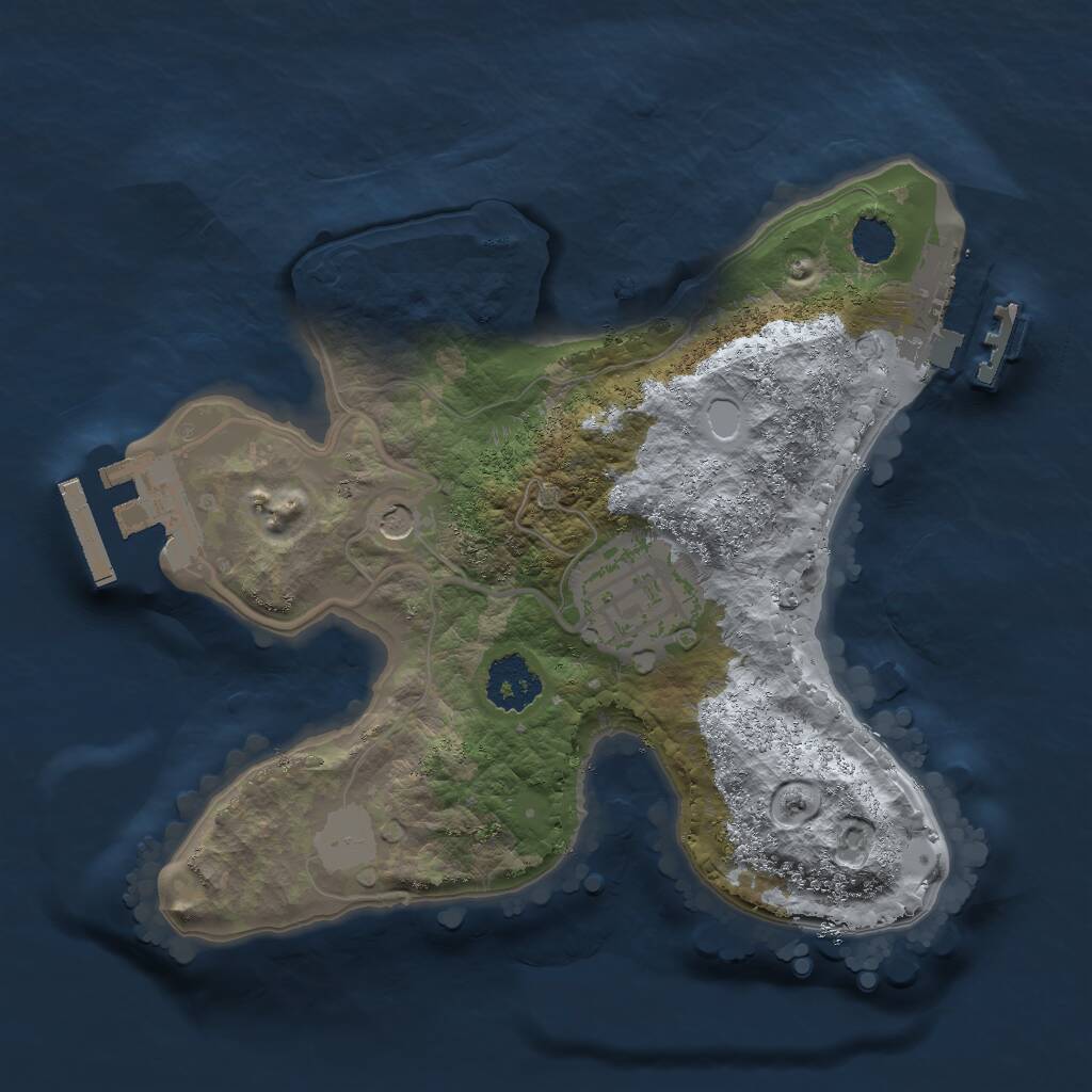 Rust Map: Procedural Map, Size: 2000, Seed: 510968742, 5 Monuments