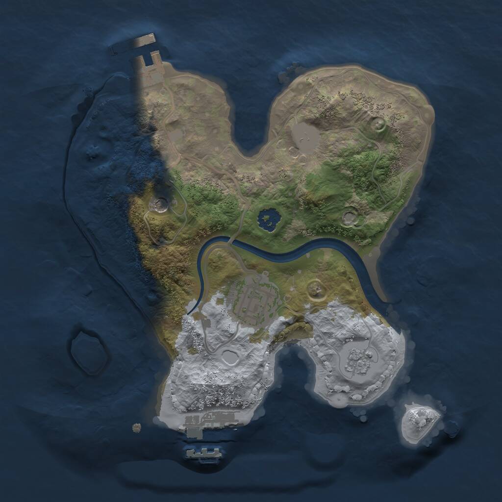 Rust Map: Procedural Map, Size: 2201, Seed: 50000, 6 Monuments