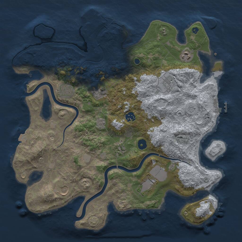 Rust Map: Procedural Map, Size: 3750, Seed: 561714375, 15 Monuments