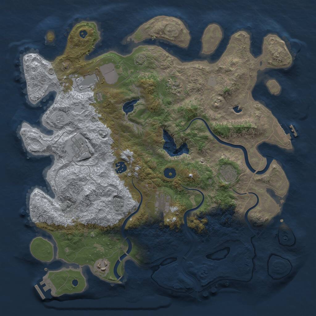 Rust Map: Procedural Map, Size: 4000, Seed: 1765820548, 14 Monuments