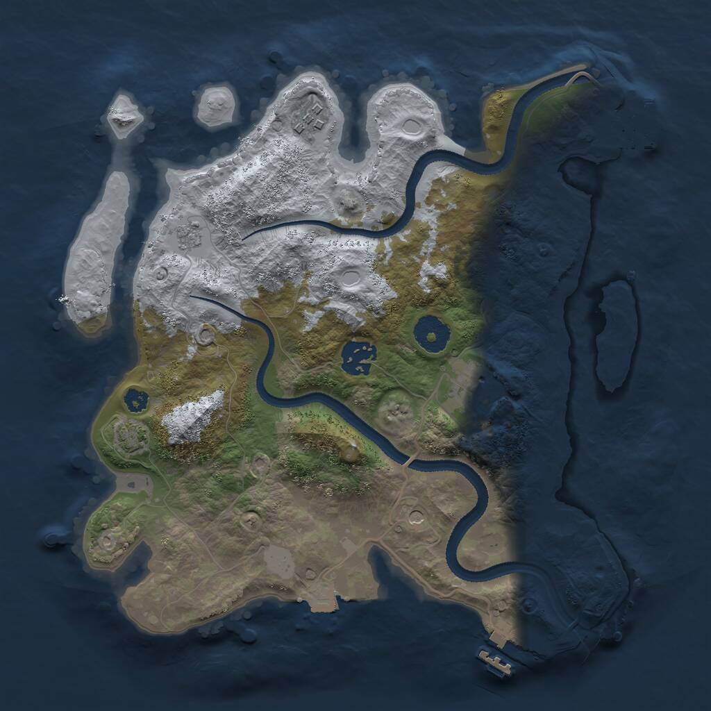 Rust Map: Procedural Map, Size: 3000, Seed: 1774355829, 9 Monuments