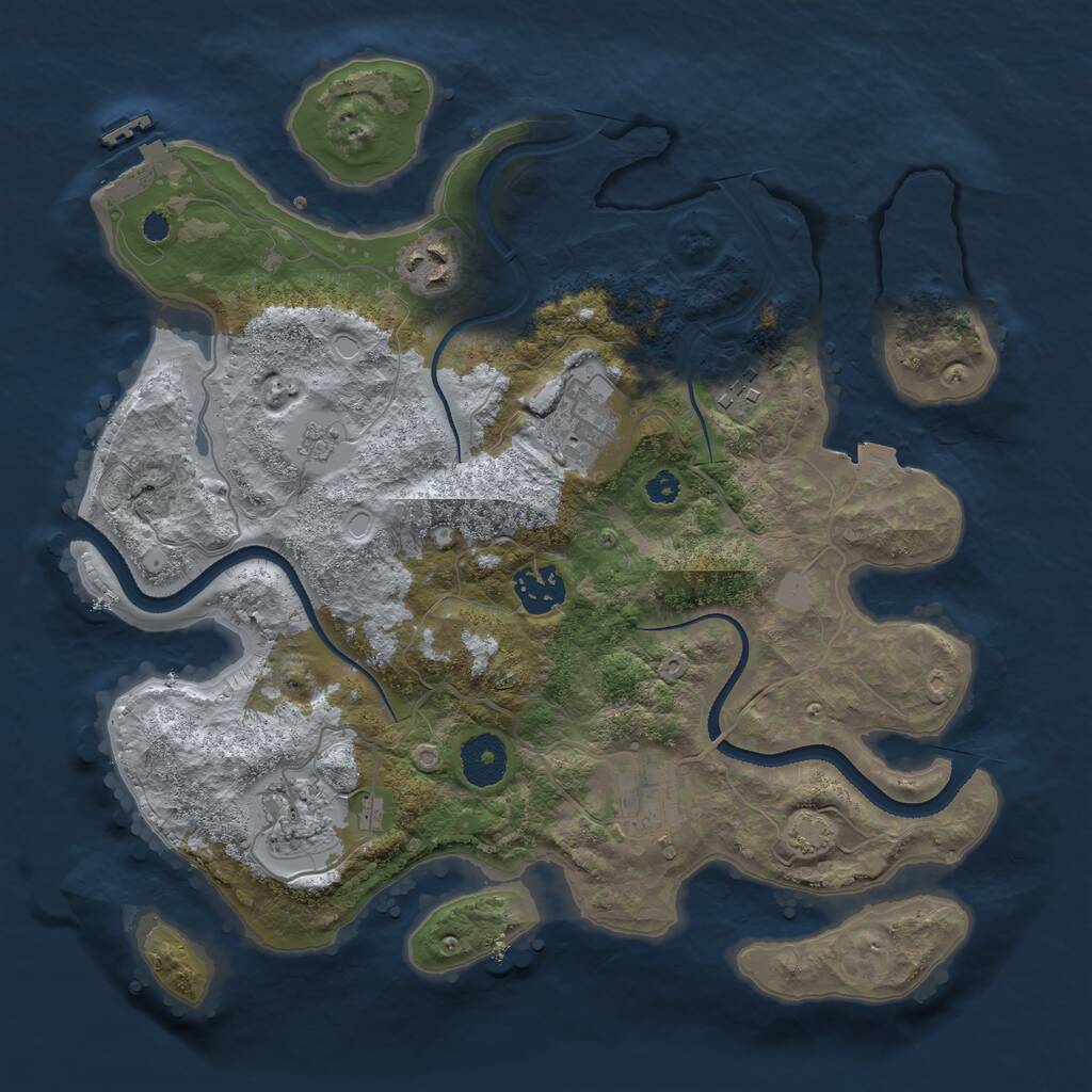 Rust Map: Procedural Map, Size: 3300, Seed: 125, 10 Monuments