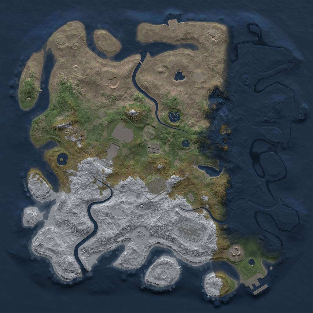 Rust Map: Procedural Map, Size: 4000, Seed: 1301779613, 13 Monuments