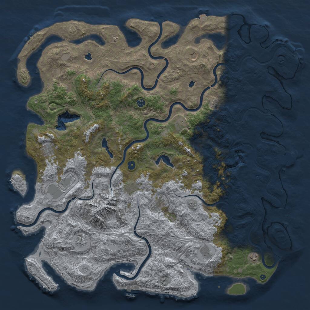 Rust Map: Procedural Map, Size: 5562, Seed: 2147483647, 17 Monuments