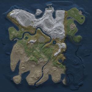 Thumbnail Rust Map: Procedural Map, Size: 3500, Seed: 1100236715, 13 Monuments