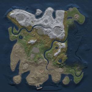 Thumbnail Rust Map: Procedural Map, Size: 3500, Seed: 1100236715, 14 Monuments