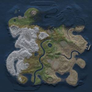 Thumbnail Rust Map: Procedural Map, Size: 3500, Seed: 52307984, 14 Monuments