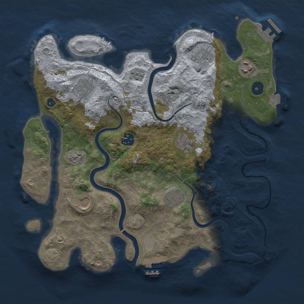 Rust Map: Procedural Map, Size: 3500, Seed: 1781012521, 13 Monuments