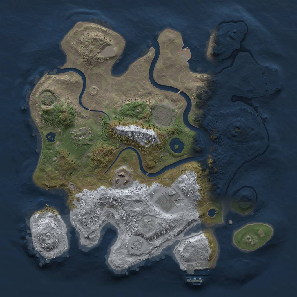 Rust Map: Procedural Map, Size: 3000, Seed: 8417, 9 Monuments
