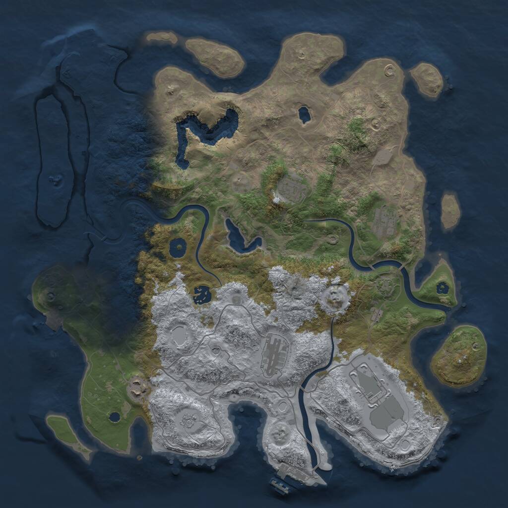Rust Map: Procedural Map, Size: 4000, Seed: 573159019, 12 Monuments