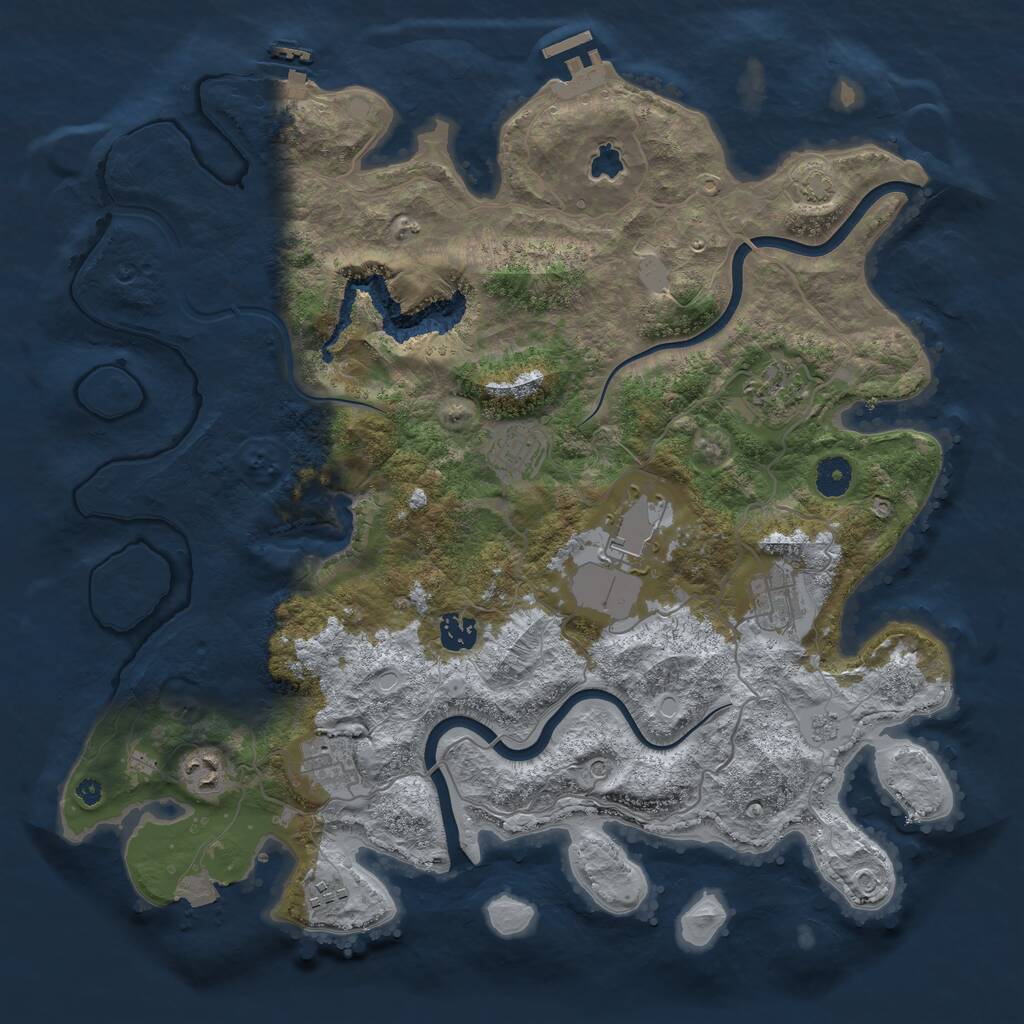 Rust Map: Procedural Map, Size: 4000, Seed: 857734060, 14 Monuments
