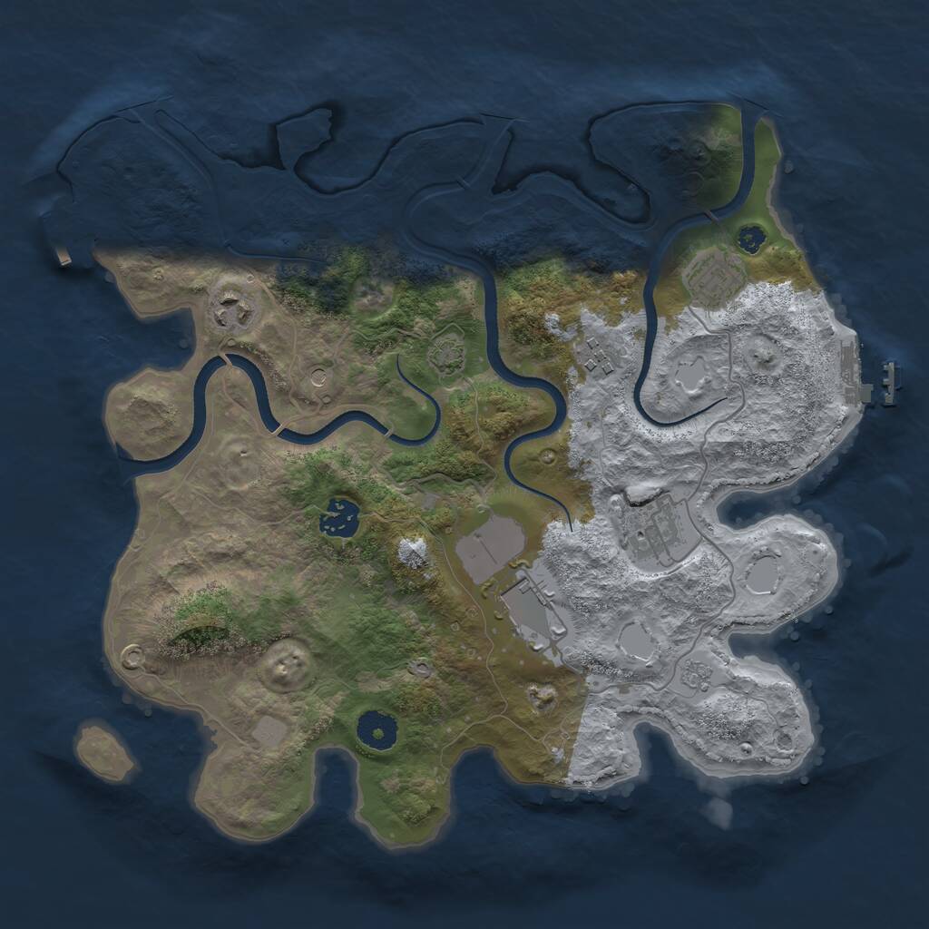 Rust Map: Procedural Map, Size: 3500, Seed: 313283242, 12 Monuments
